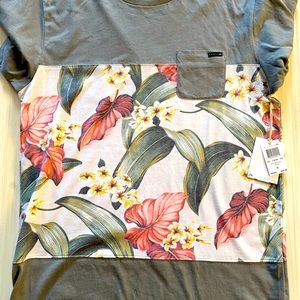 Rusty - Contrast stone/floral shirt